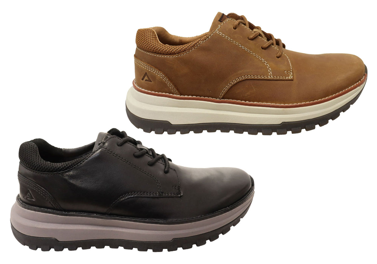 Align Burne Mens Supportive Leather Comfortable Lace Up Shoes