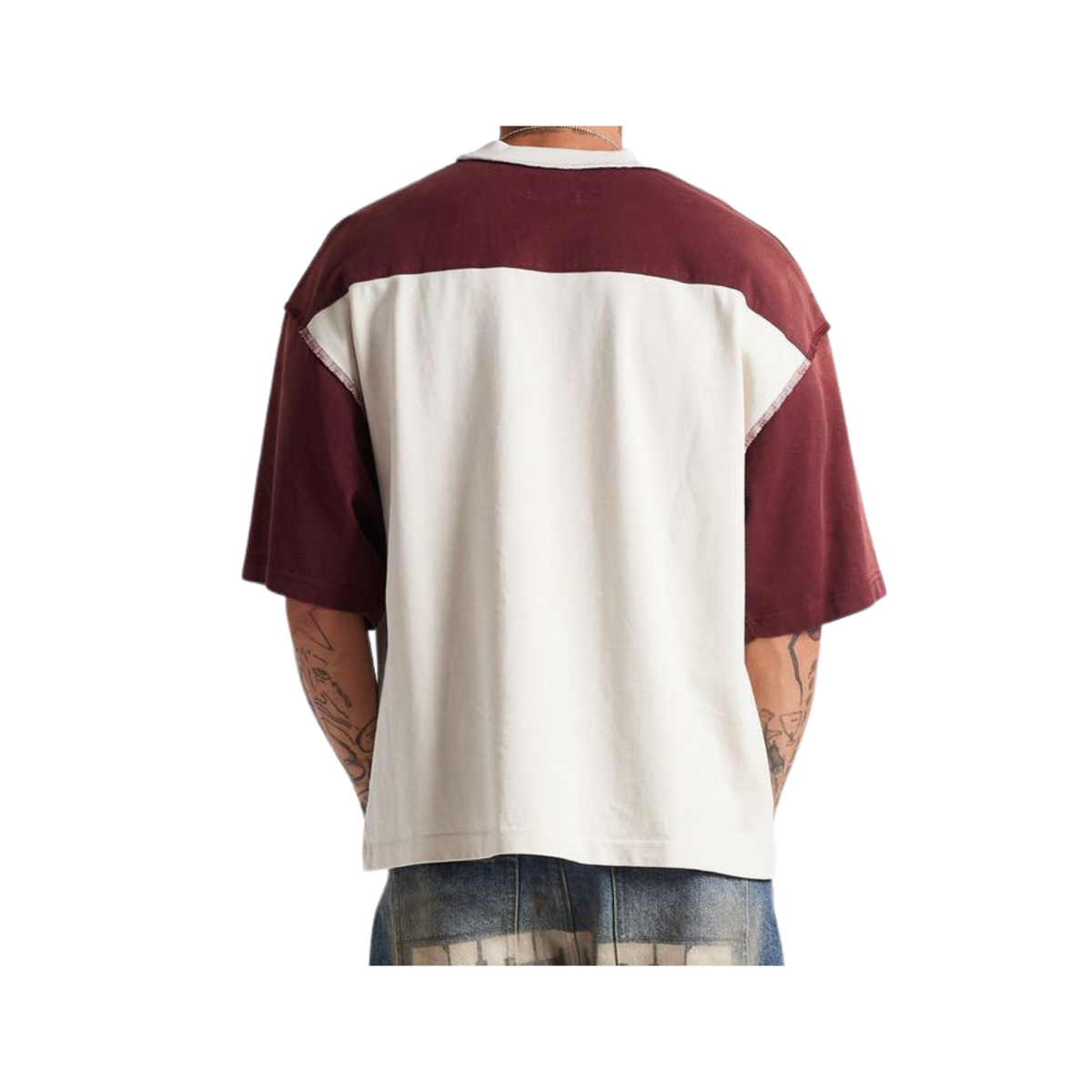 DSM "Eagle" Yoke Tee-Maroon/Antique White