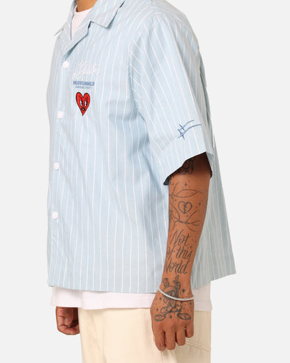 Loiter Studio Cropped Button Up Shirt Light Blue