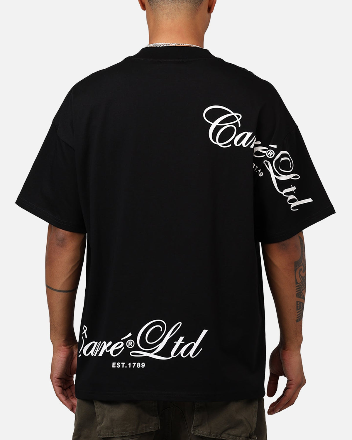 Carre Side Script Oversized T-Shirt Black