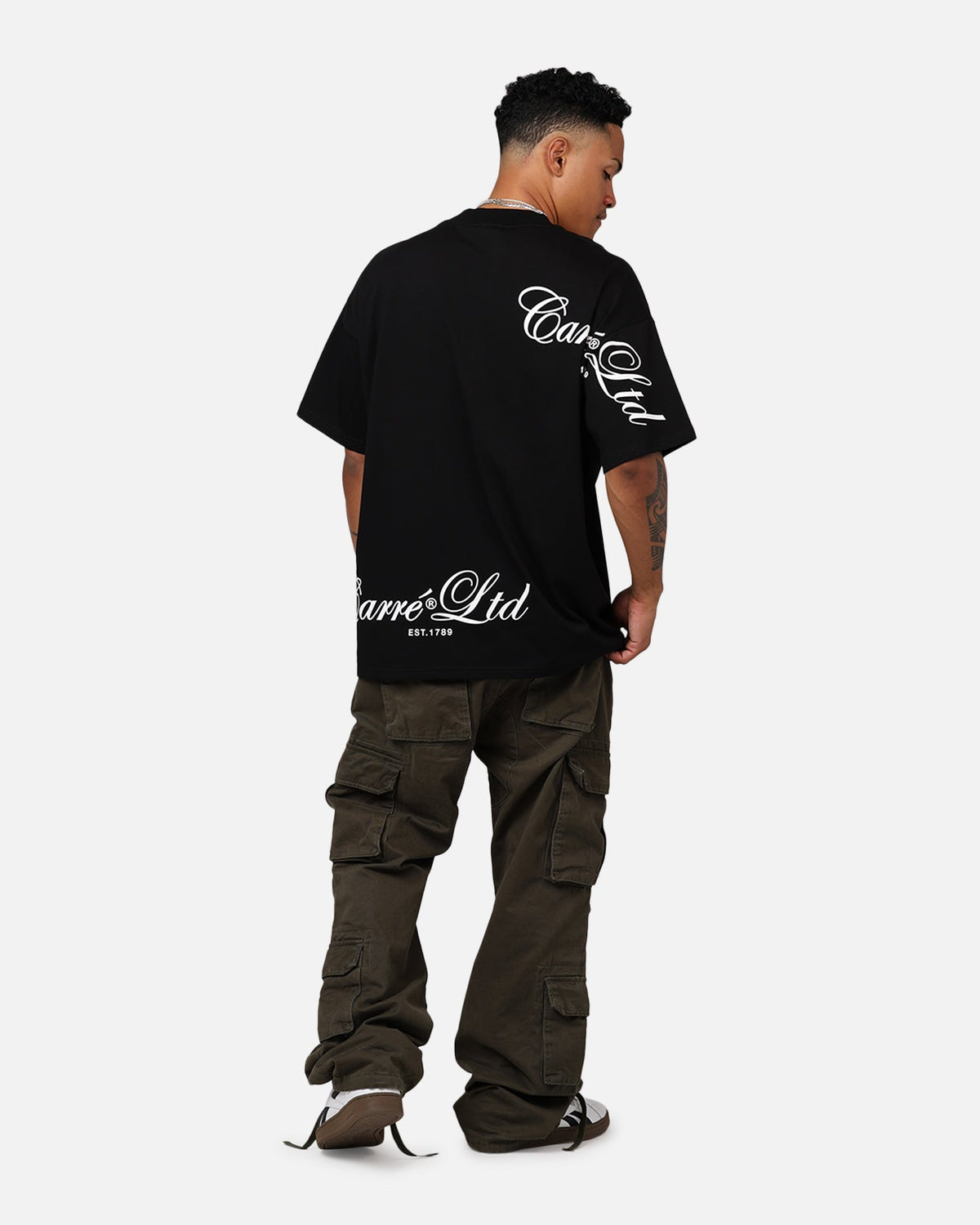 Carre Side Script Oversized T-Shirt Black
