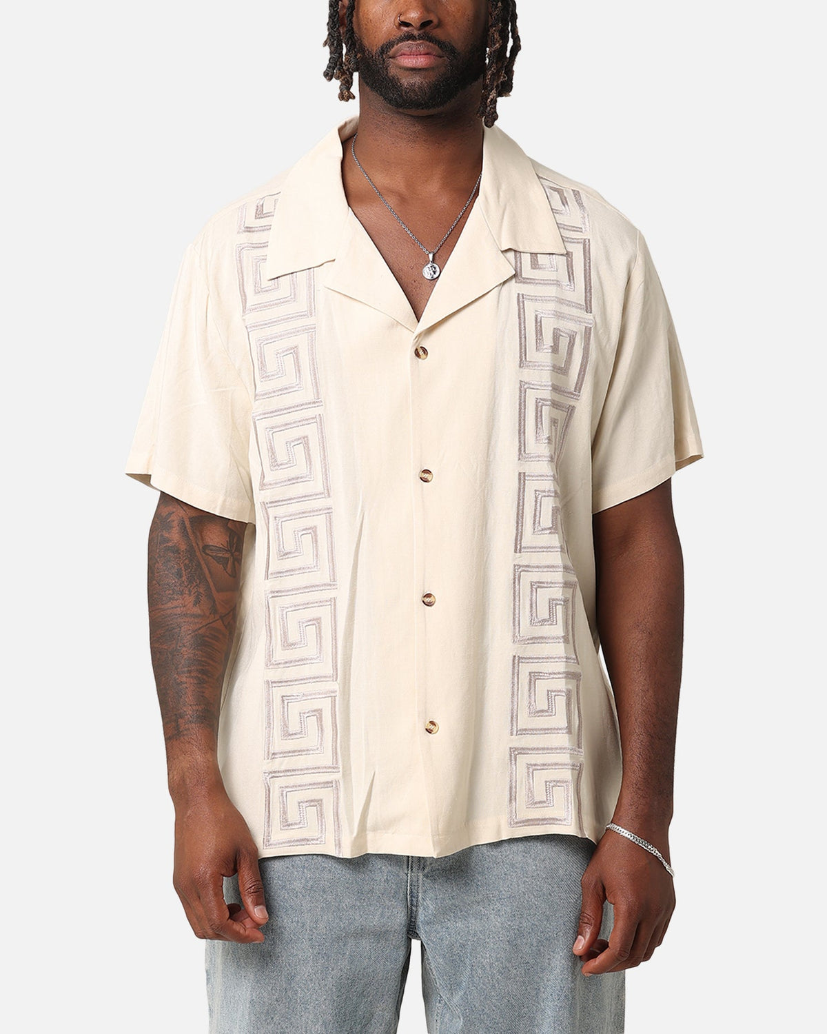 XXIII Hellas Linen Button Up Shirt Off White