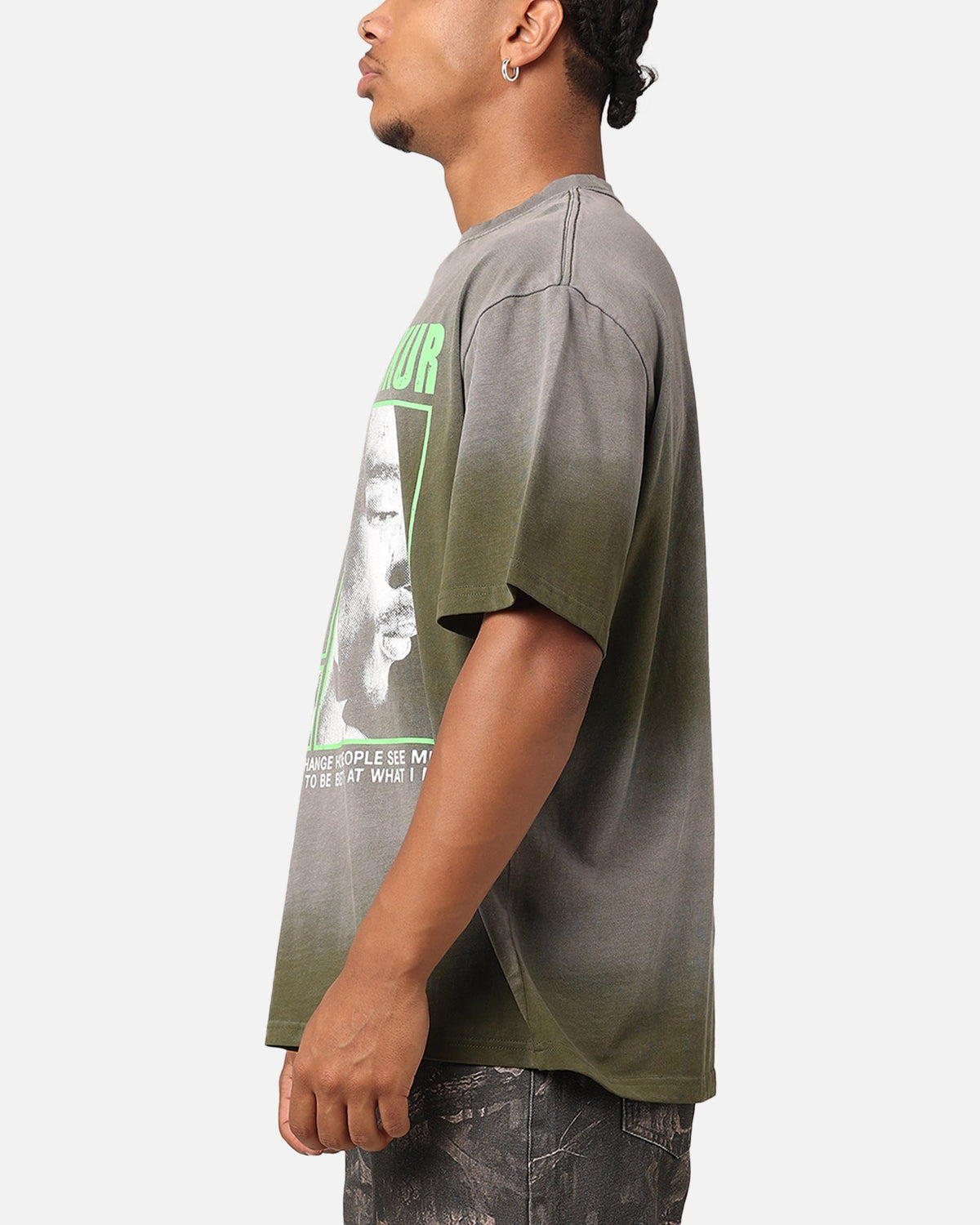 Tupac Never Change Sunfade T-Shirt Vintage Olive