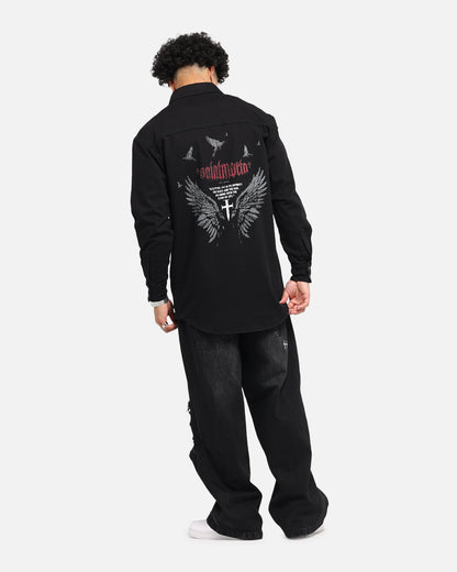 Saint Morta Amorafti Long Sleeve Denim Shirt Black Shadow