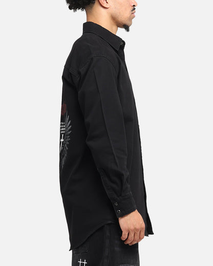Saint Morta Amorafti Long Sleeve Denim Shirt Black Shadow