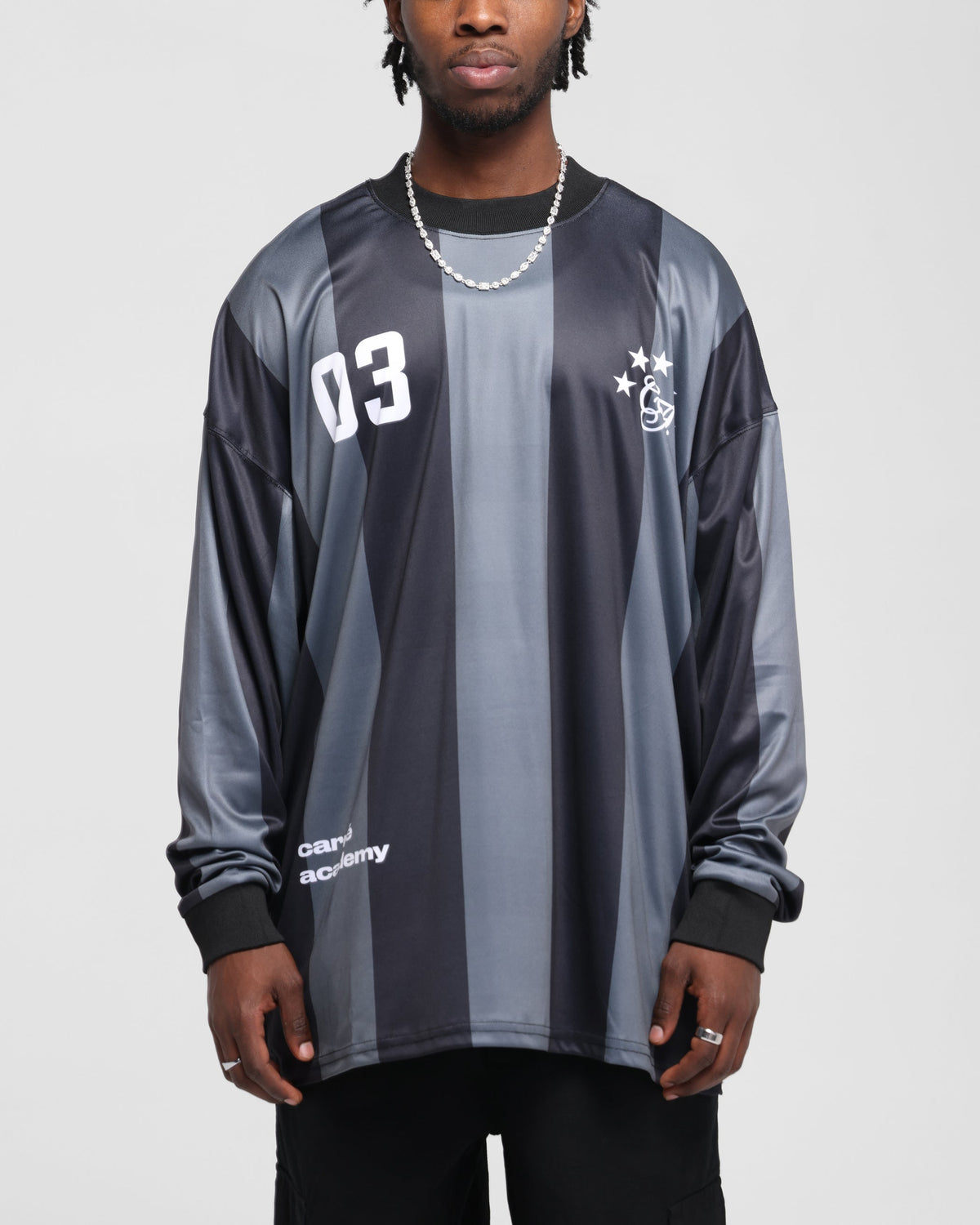 Carre Academy Oversized Long Sleeve T-Shirt Black/Grey