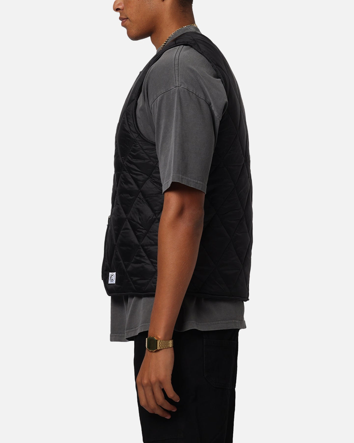Carre Quilted Vest Black