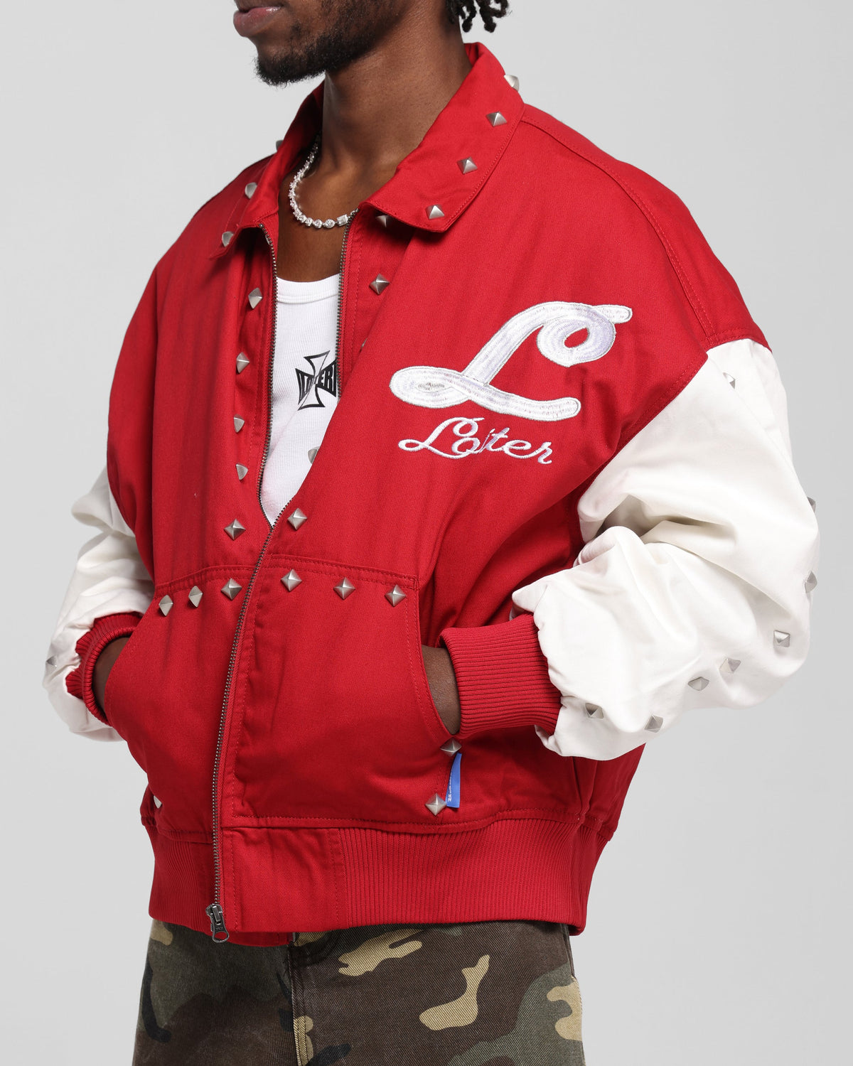 Loiter Frontier Varsity Jacket Red