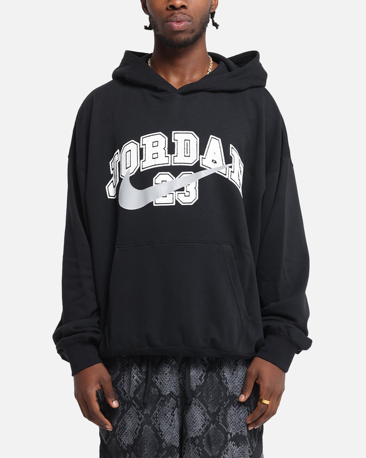 Jordan Jumpman MVP Oversized French Terry Pullover Hoodie Black/Grey