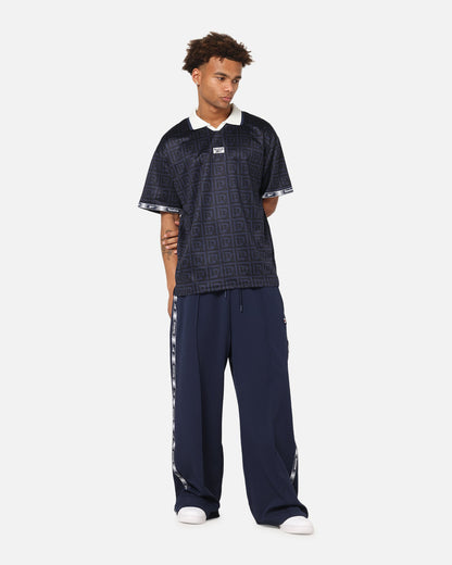 Reebok Monogram Football Polo T-Shirt Navy