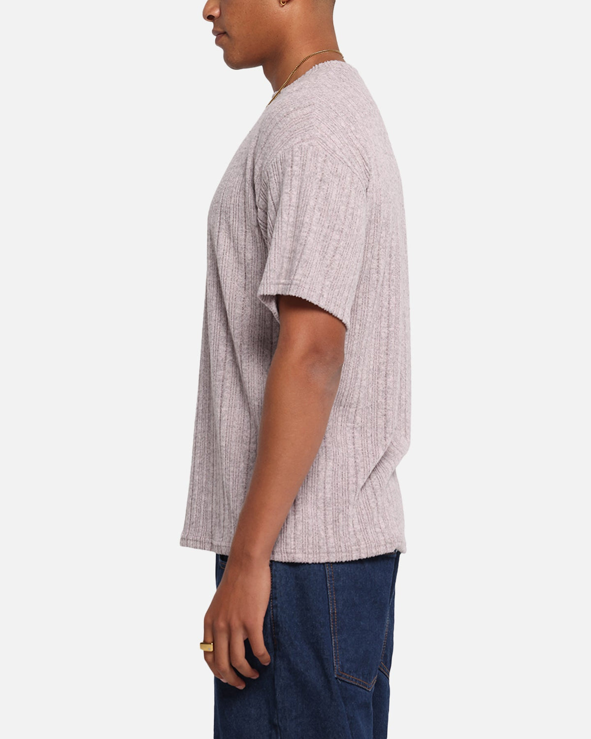 XXIII Rib Knit T-Shirt Pink Marle
