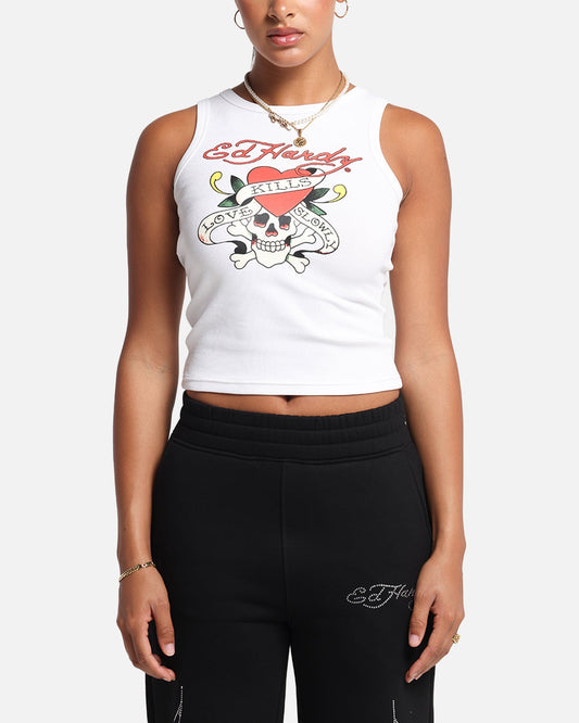 Ed Hardy Women's Love Kills Tank White