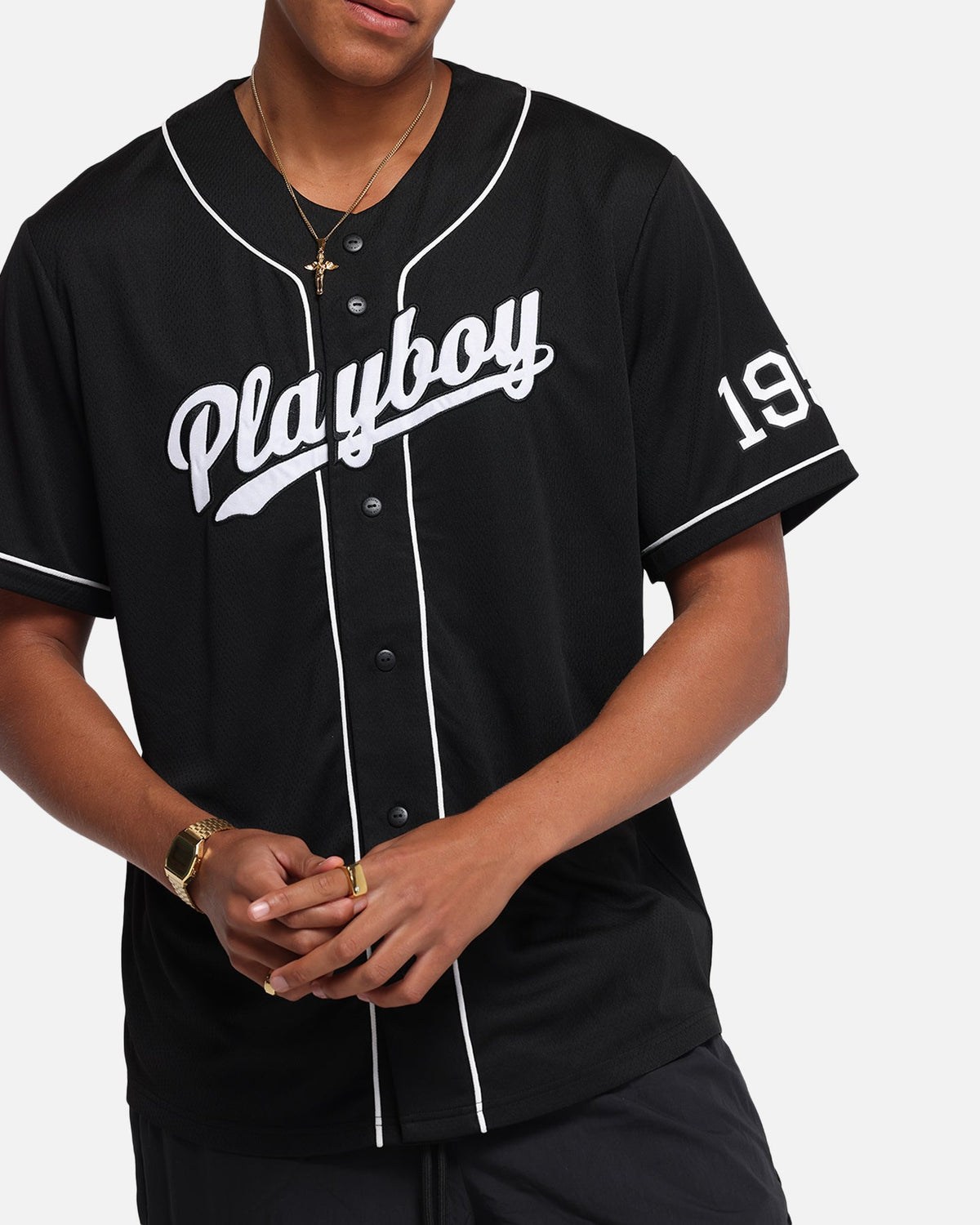 Playboy Playboy Bunny Baseball Jersey Black