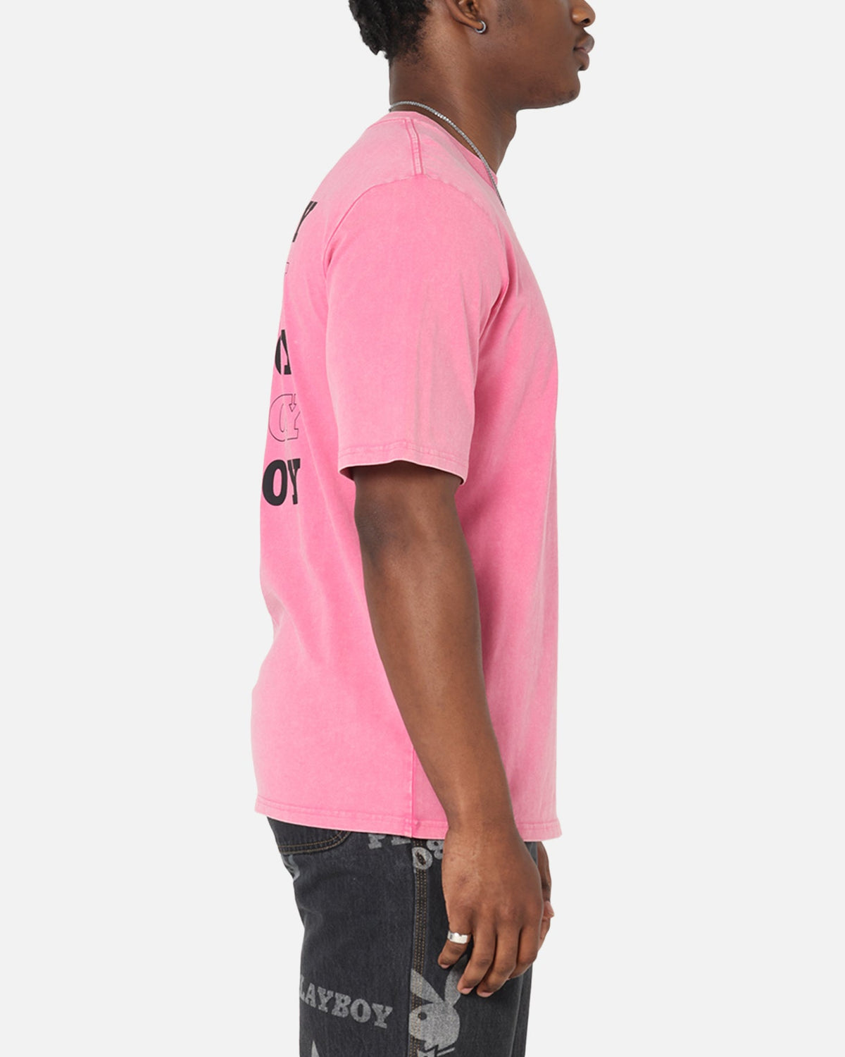 Playboy Stack Washed T-Shirt Washed Raspberry