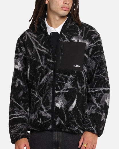 X-Large Camo Reversible Sherpa Jacket Black