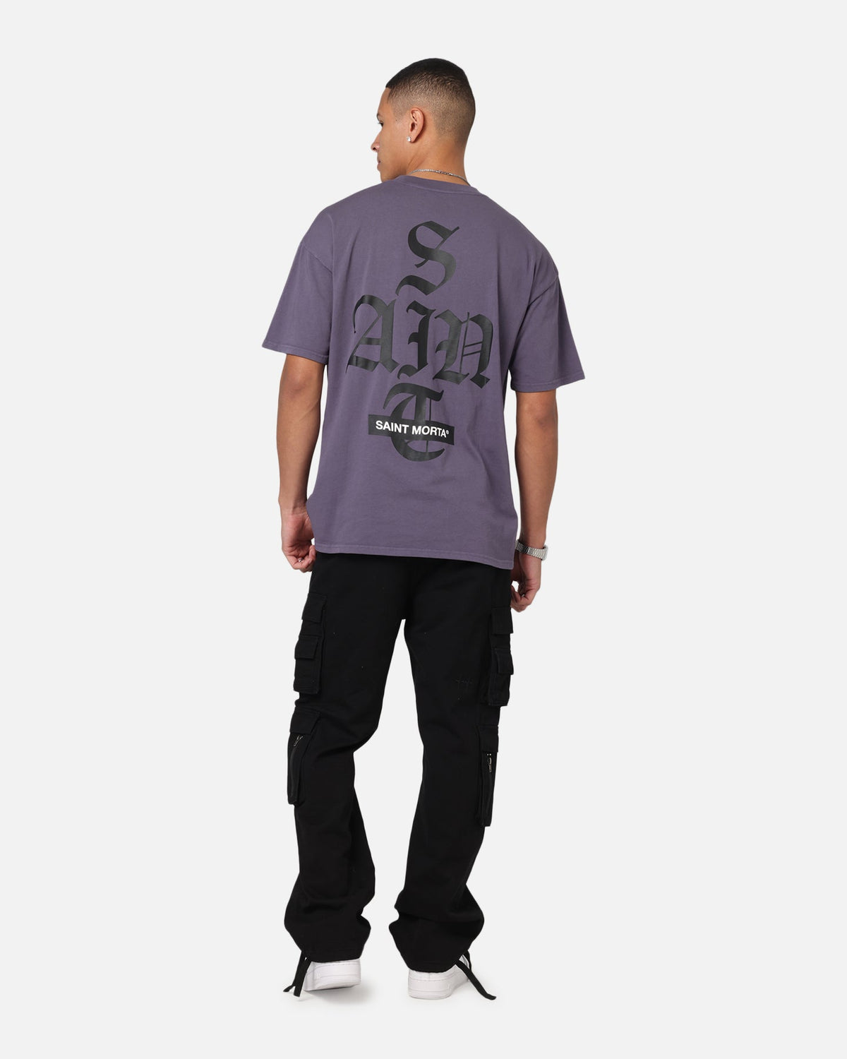 Saint Morta Gothic Stack T-Shirt Purple