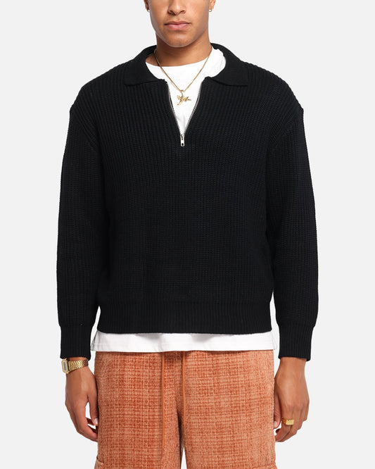 XXIII 3/4 Zip College Jumper Black