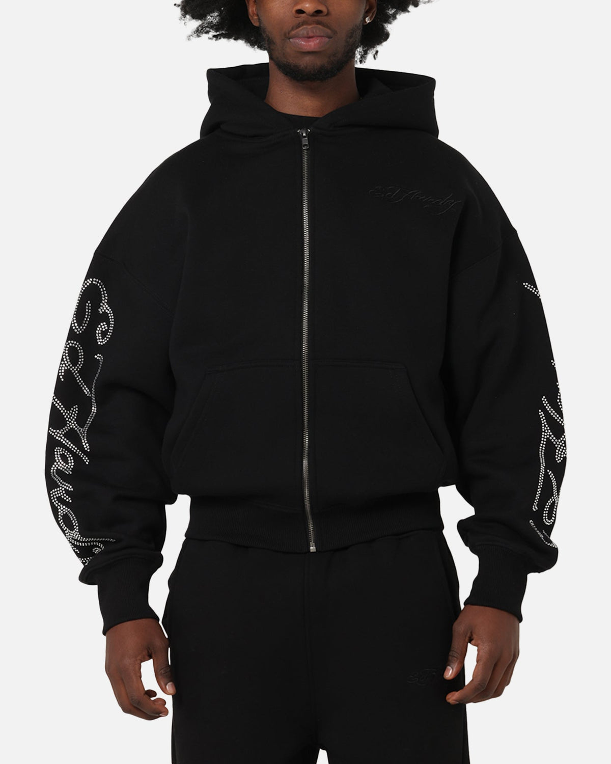 Ed Hardy Trinity Zip Hoodie Black
