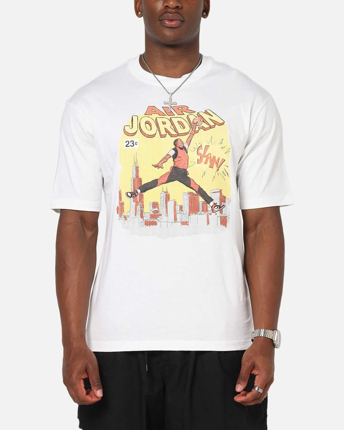 Jordan Jumpman Comic Crewneck T-Shirt White/Black