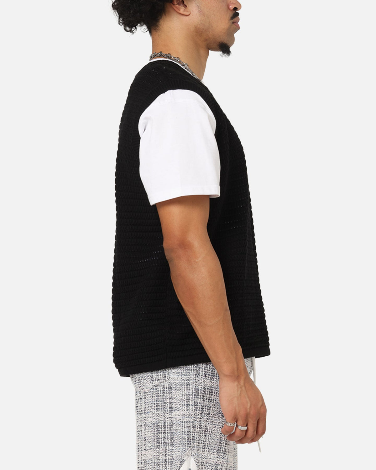 XXIII Open Knit Vest Black