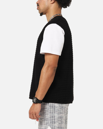 XXIII Open Knit Vest Black