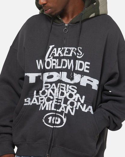 Mitchell & Ness Los Angeles Lakers World Tour Hoodie Washed Black
