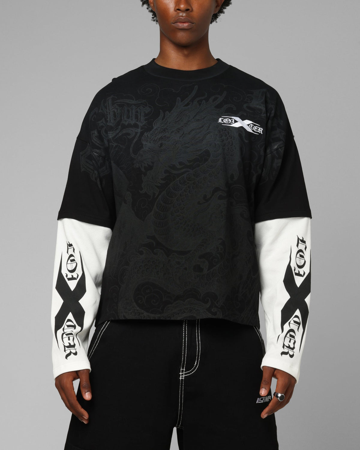 Loiter Xplicit Layered Long Sleeve T-Shirt Black