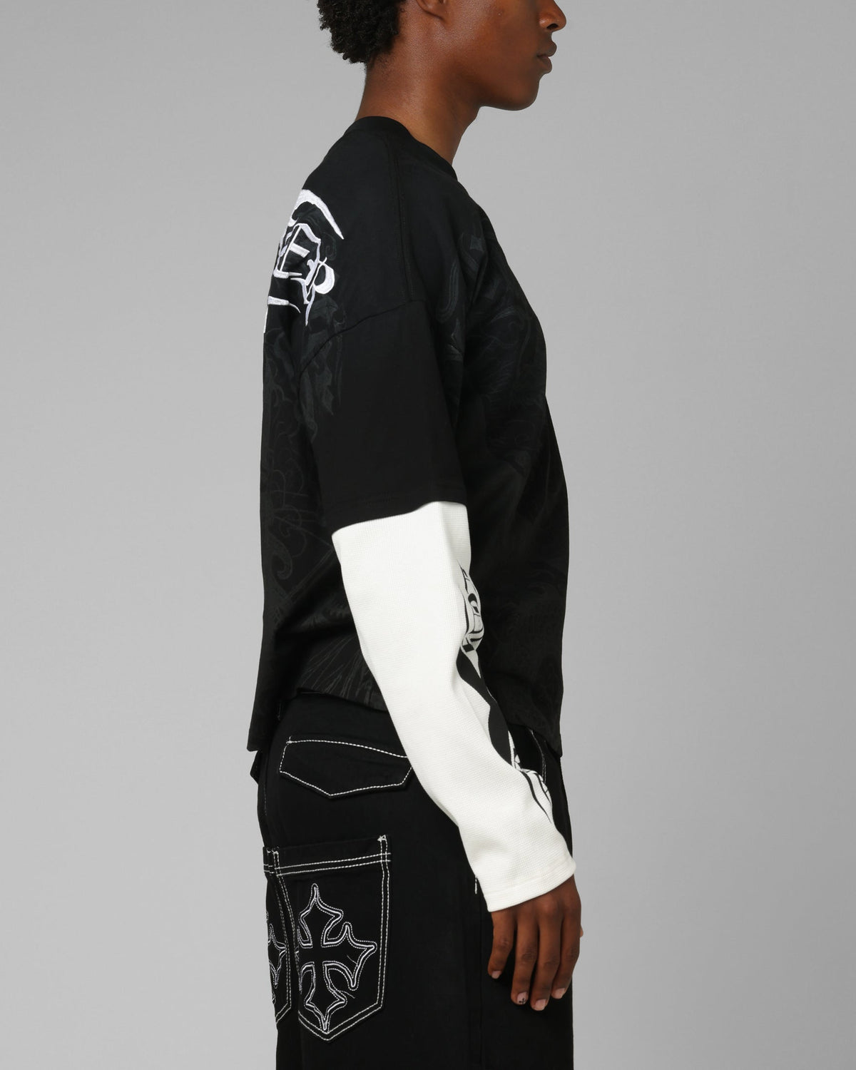 Loiter Xplicit Layered Long Sleeve T-Shirt Black