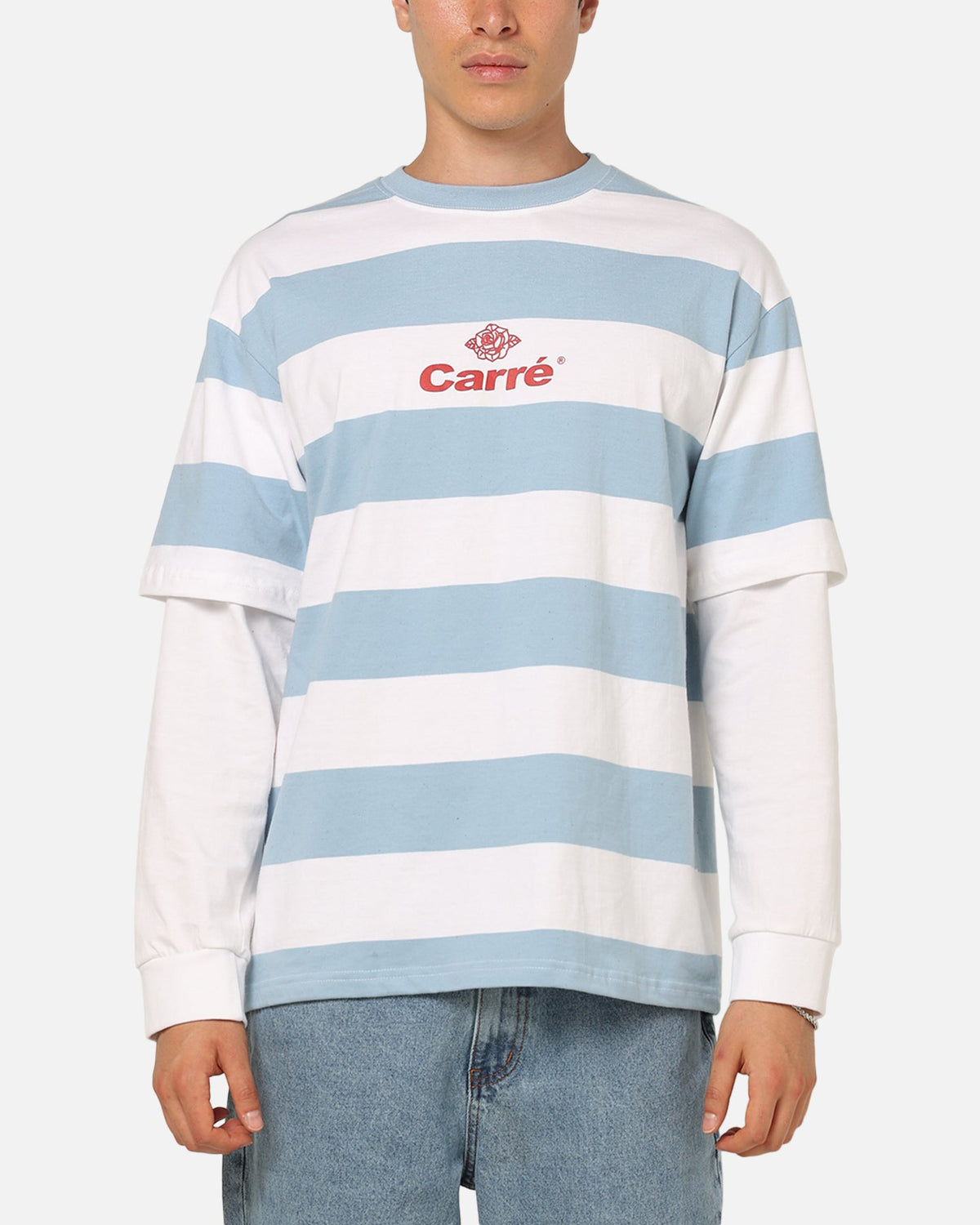 Carre Club Stripe Long Sleeve T-Shirt Blue Stripe