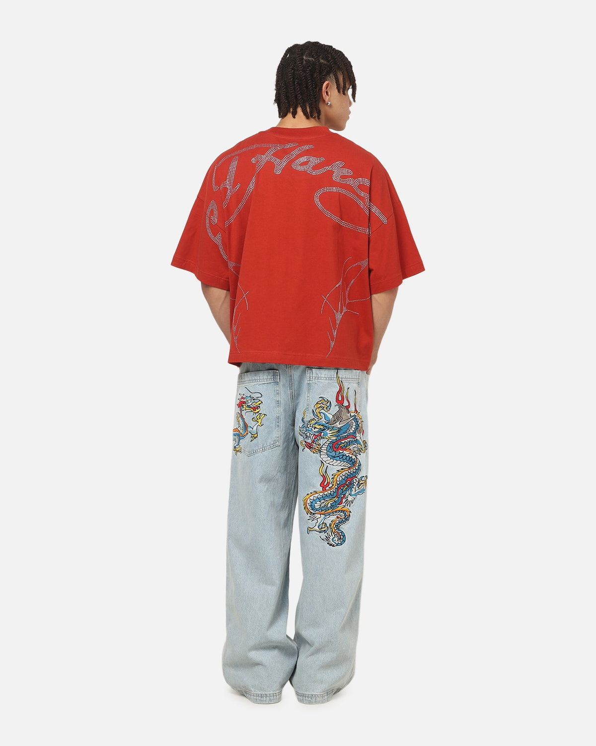 Ed Hardy Cyber Rhinestone T-Shirt Red