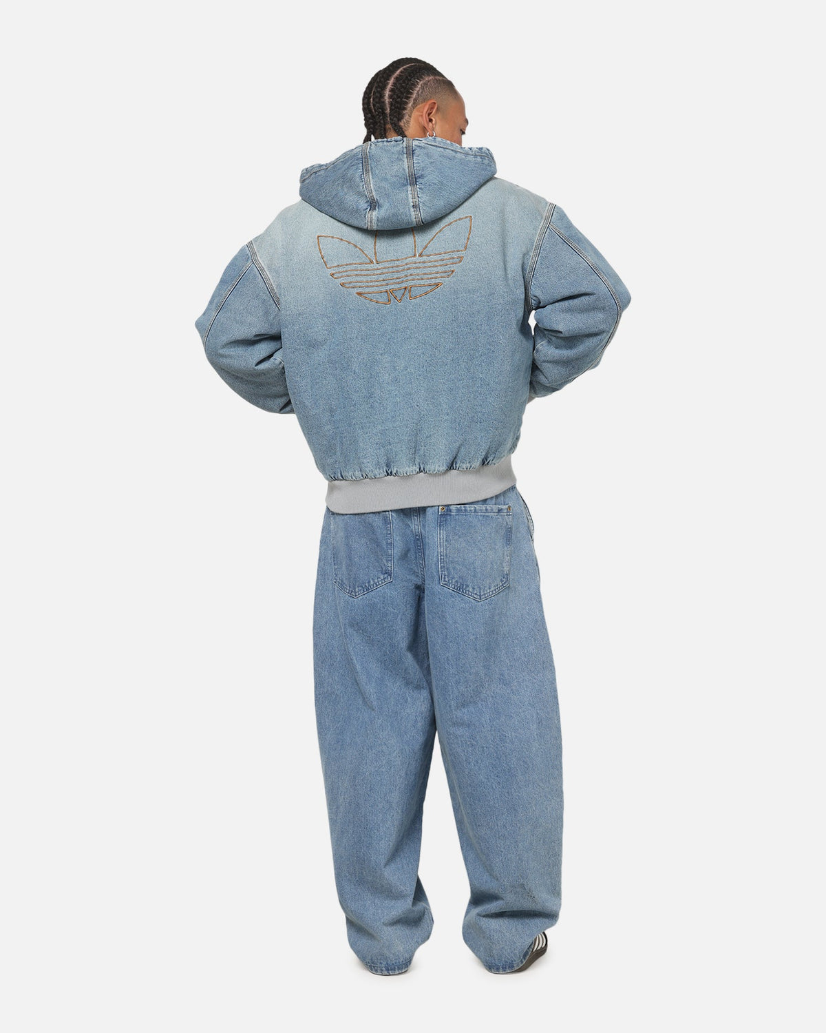 Adidas Denim Padded Jacket Indigo Denim