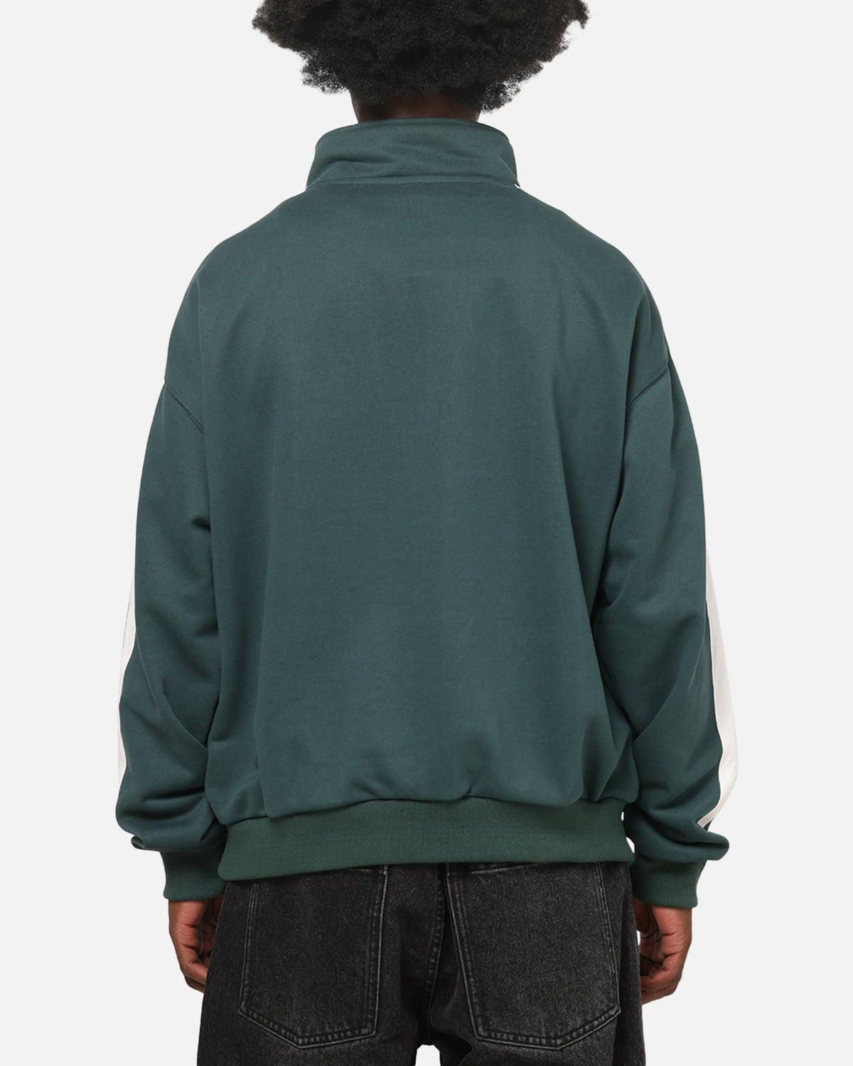 Carre Footie 1/4 Zip Crewneck Green/Off White