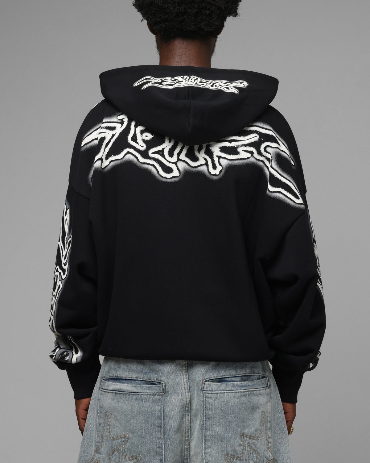 Loiter Dog Pound Airbrush Zip Hoodie Black