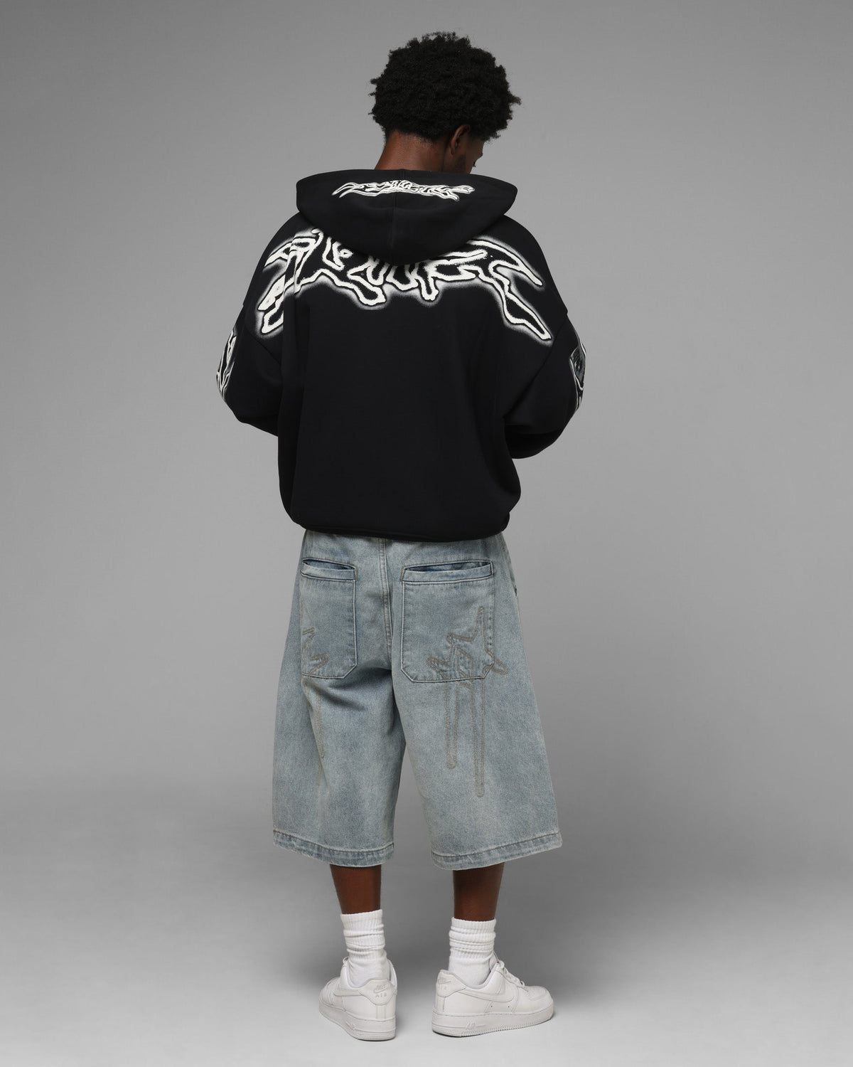 Loiter Dog Pound Airbrush Zip Hoodie Black