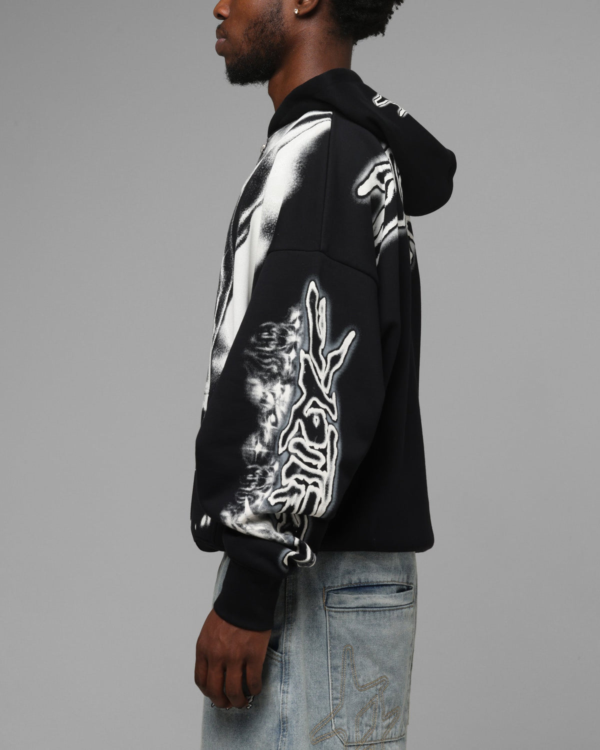 Loiter Dog Pound Airbrush Zip Hoodie Black