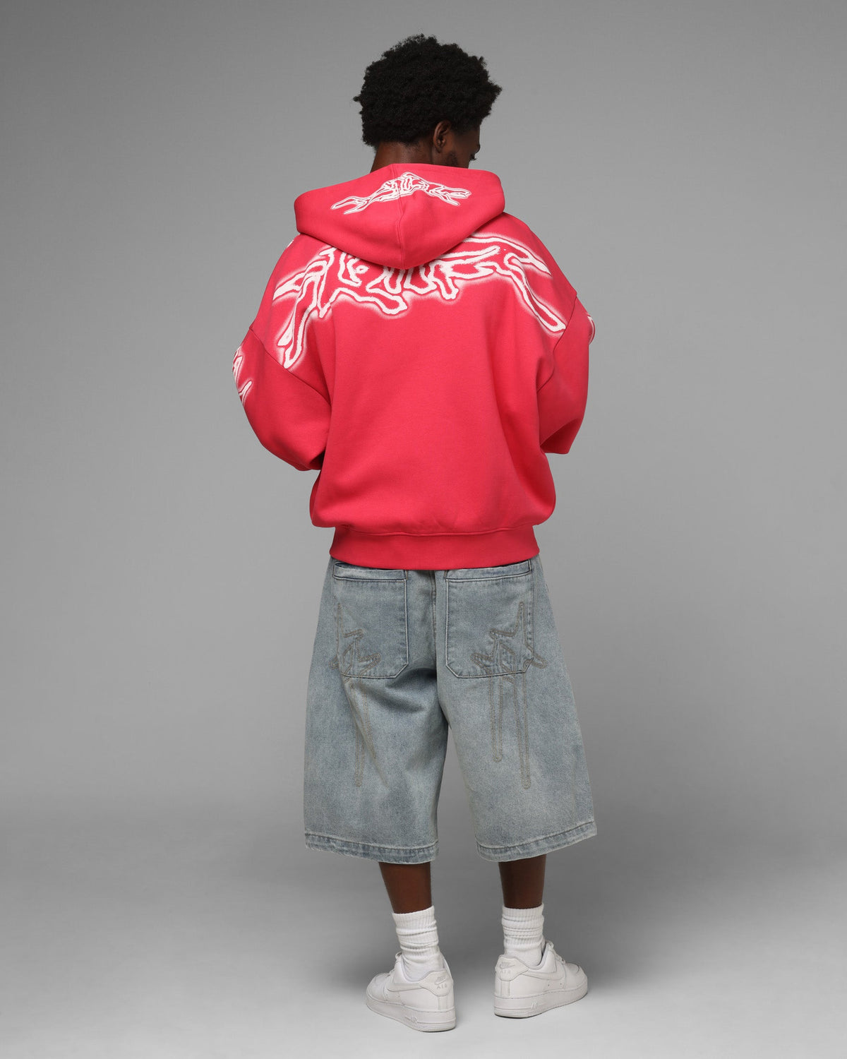 Loiter Dog Pound Airbrush Zip Hoodie Pink
