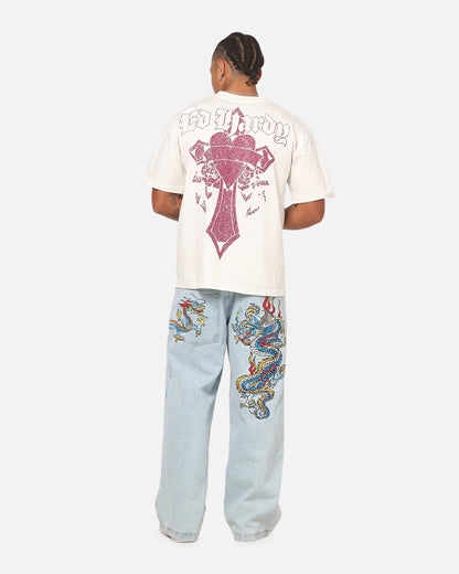 Ed Hardy Sacred Heart T-Shirt Off White