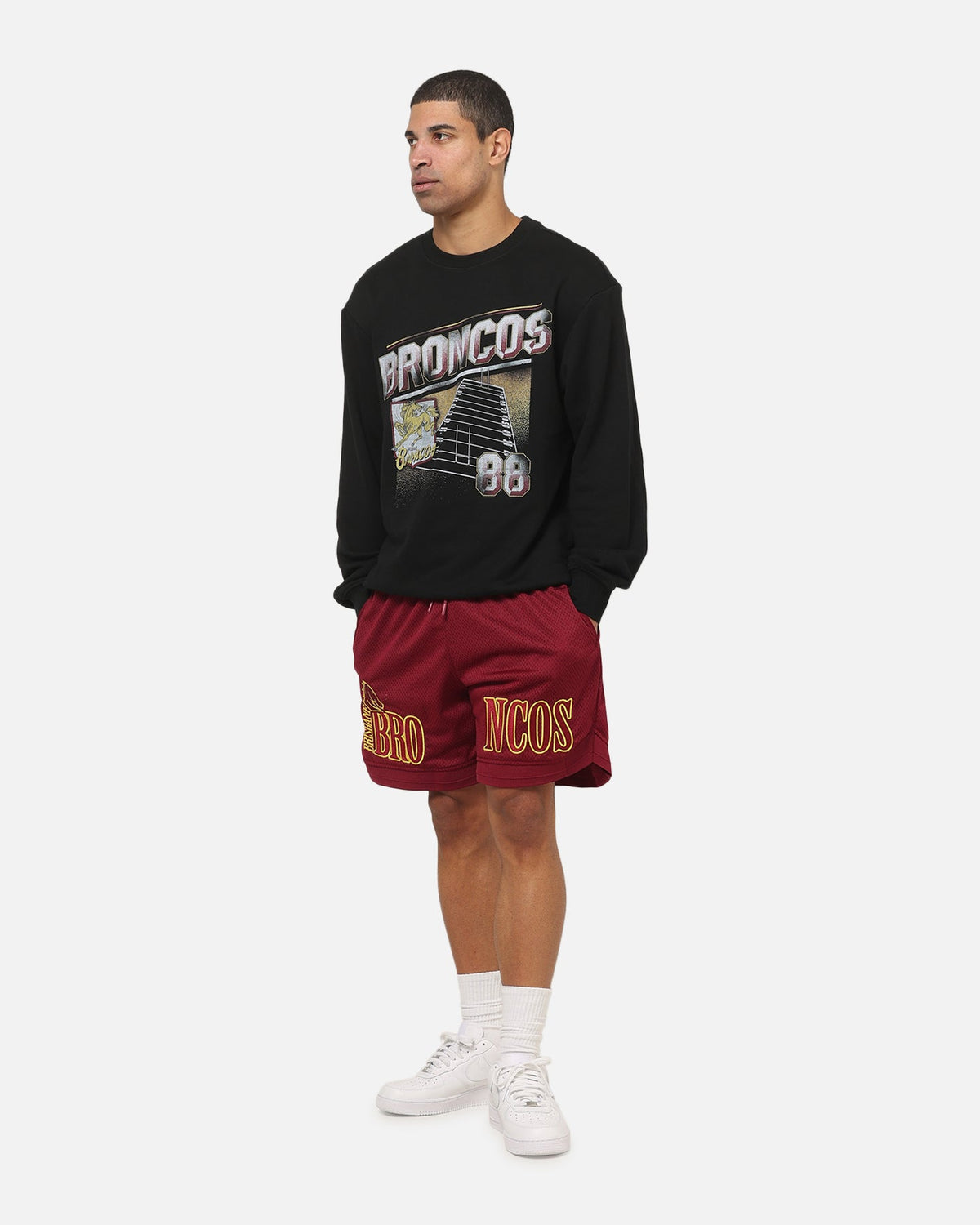 Bleacher Athletic Brisbane Broncos NRL 1908 Adult Crewneck Black