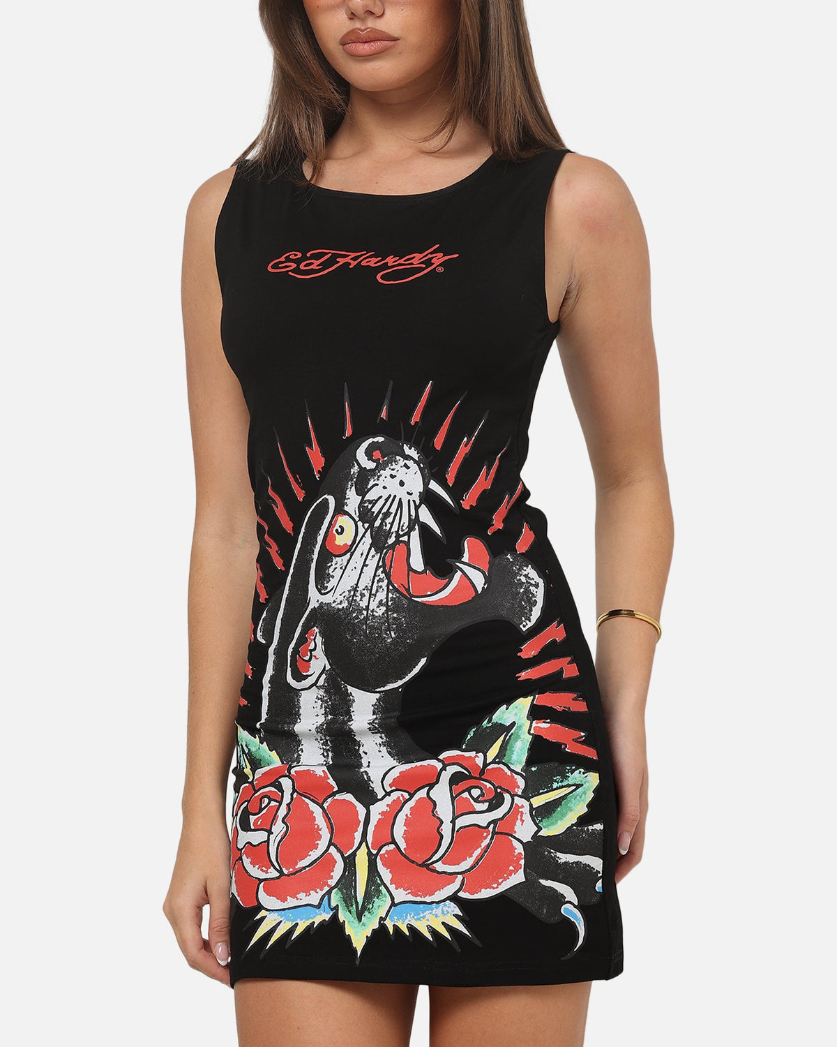 Ed Hardy Women's Panther Mini Dress Black
