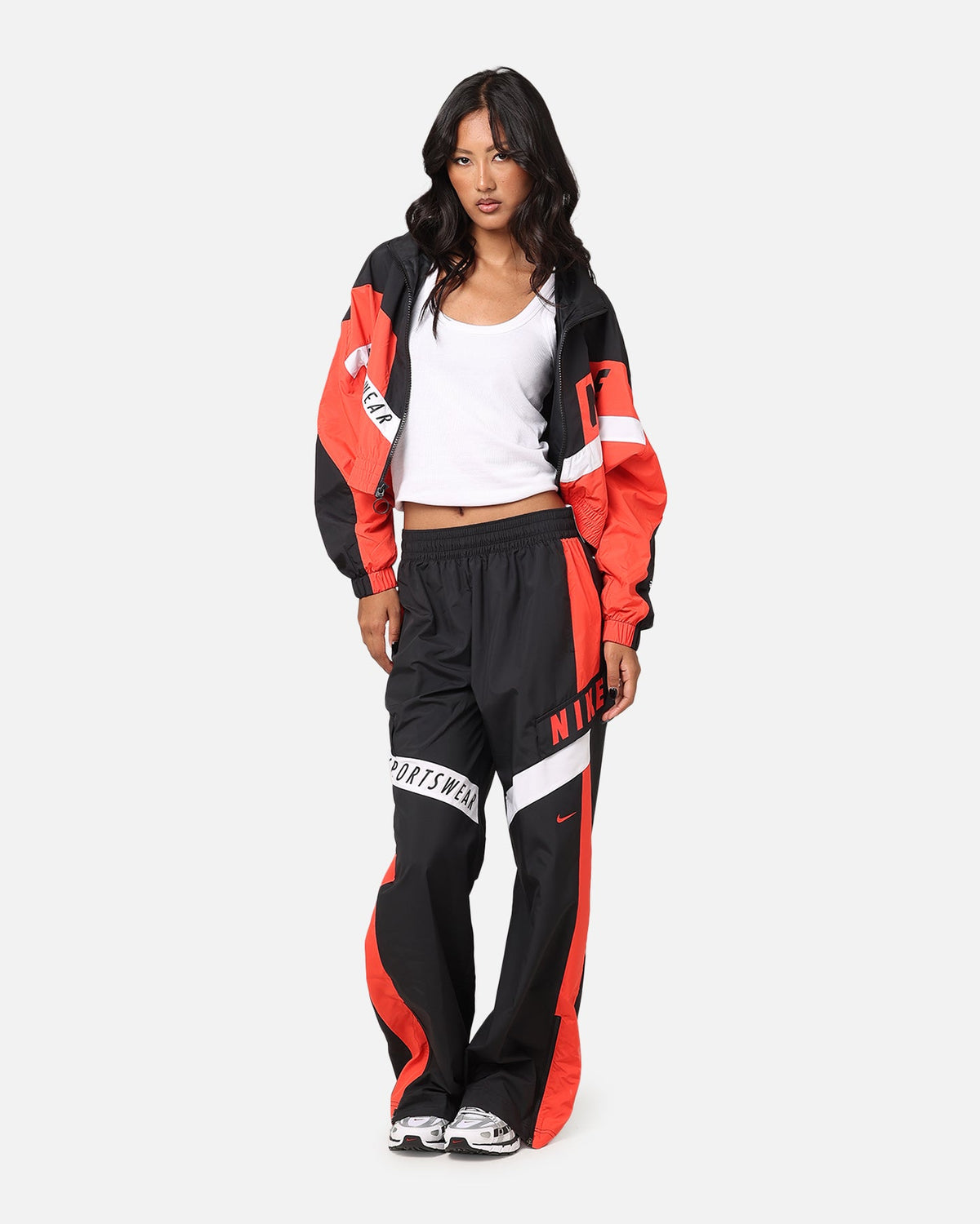 Nike Women's Sportswear Woven Oversized Pant Black/Light Crimson/White