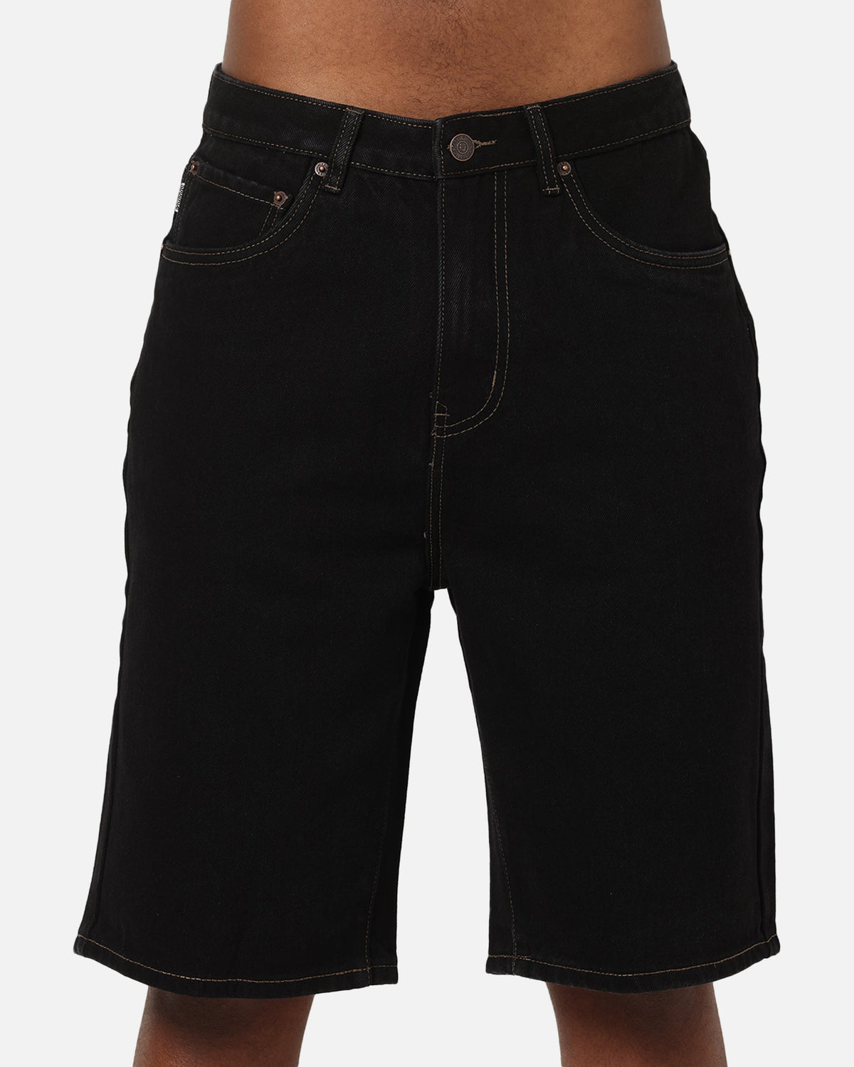 S Double Denim Standard Shorts Black Rinse