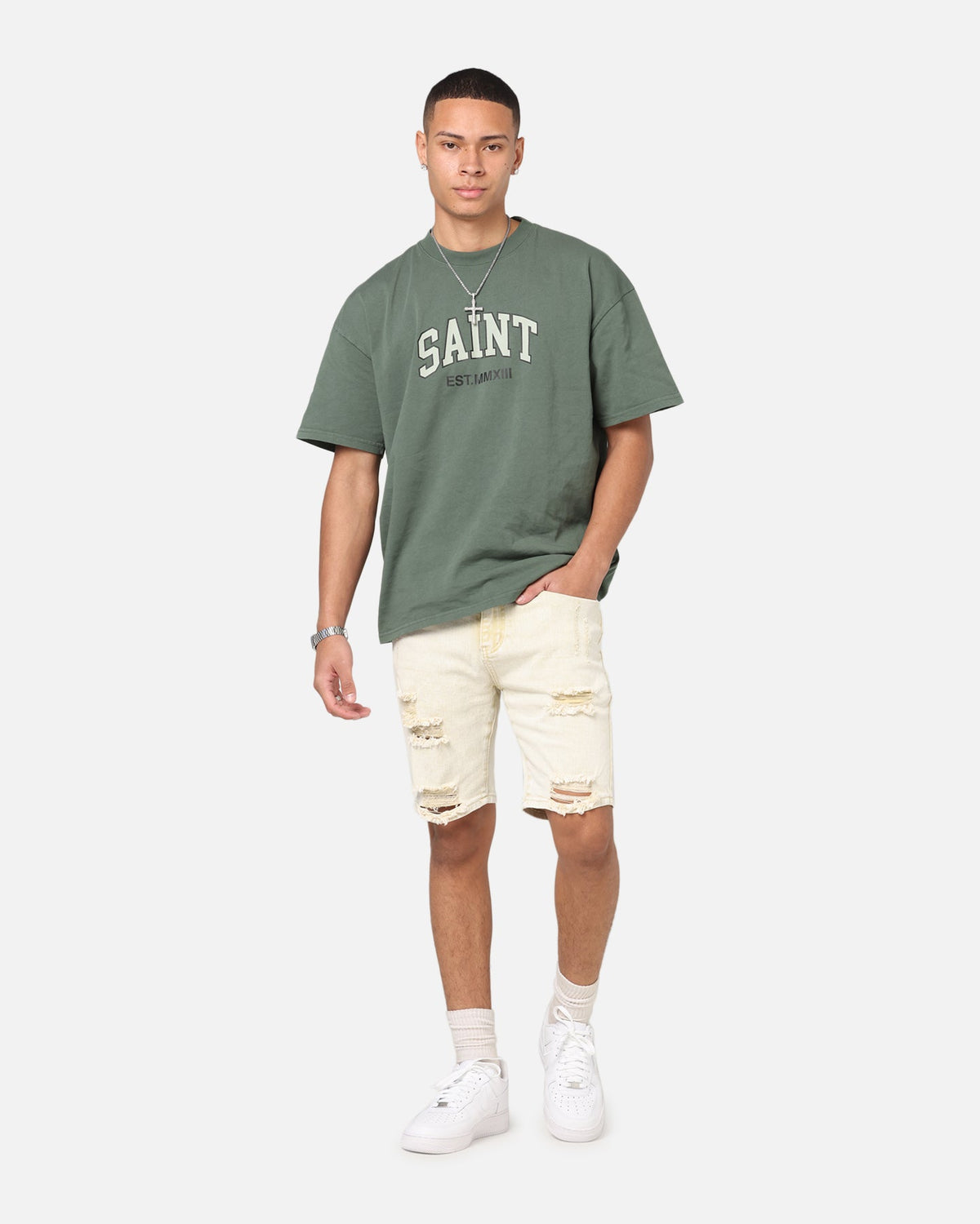 Saint Morta Dynasty V2 Denim Shorts Dirty Blonde