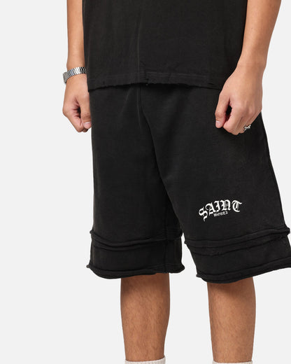 Saint Morta Gothic Layered Sweat Shorts Black