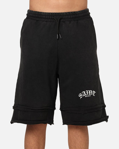 Saint Morta Gothic Layered Sweat Shorts Black