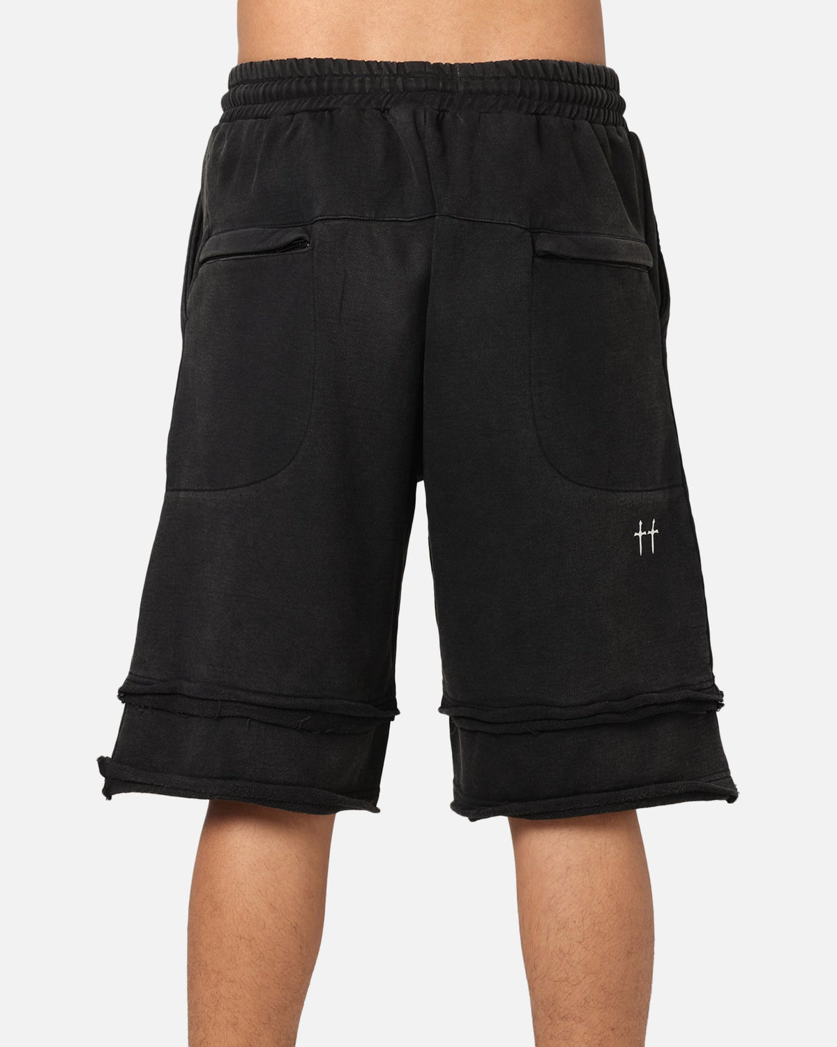 Saint Morta Gothic Layered Sweat Shorts Black