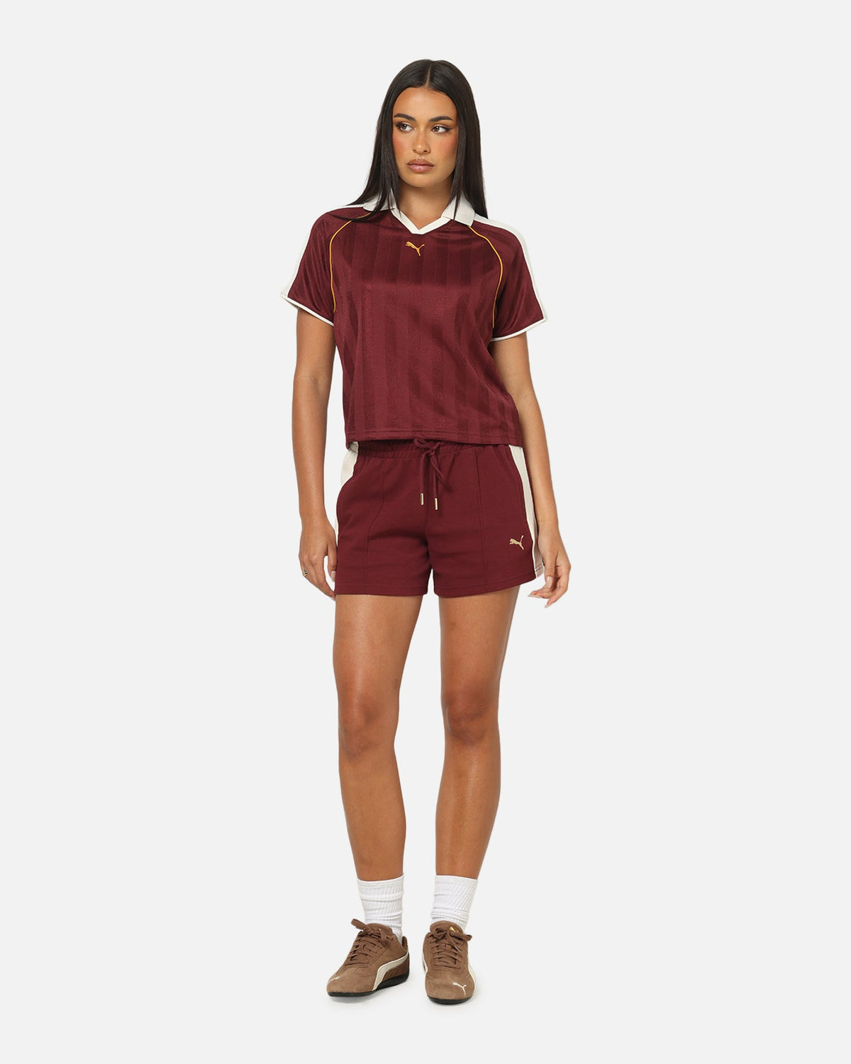 Puma Women's T7 Relaxed Football Jersey T-Shirt Ruby