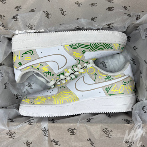 Abstract Design- White Air Force 1 Custom | UK 7