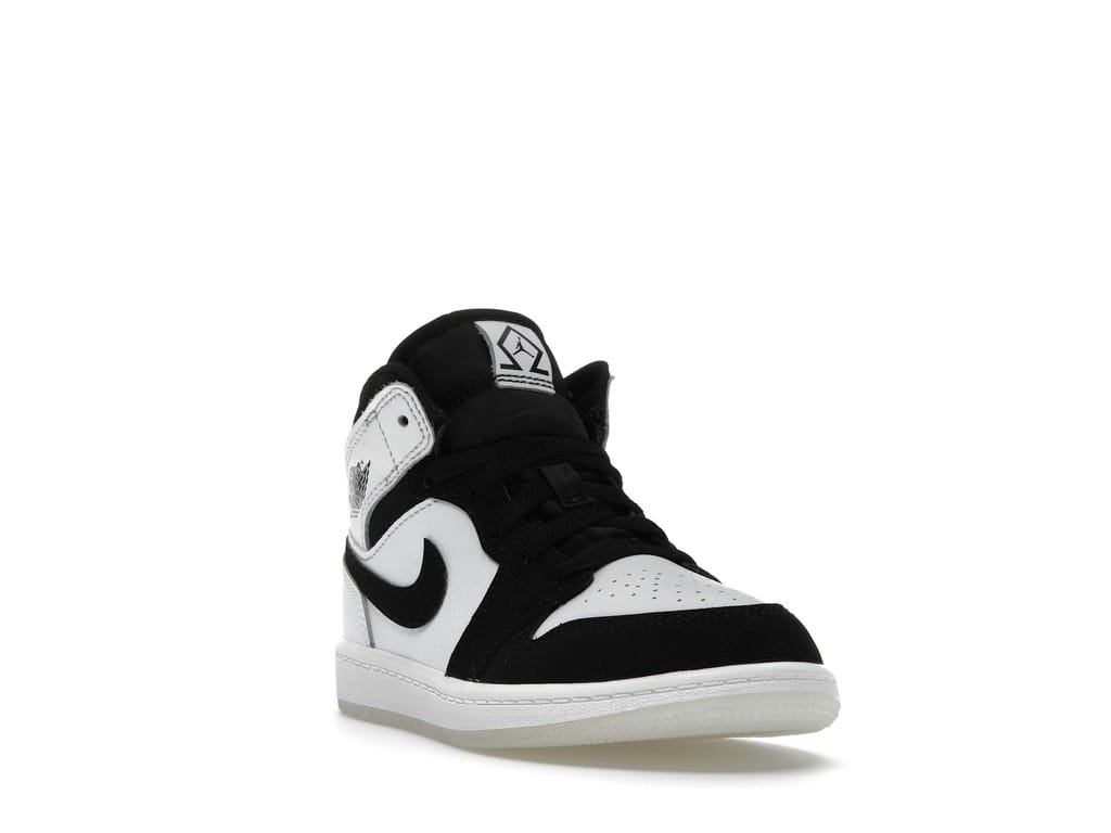 Jordan 1 Mid SE Diamond Preschool Shoes DN4323-100 White/Multicolor/Black