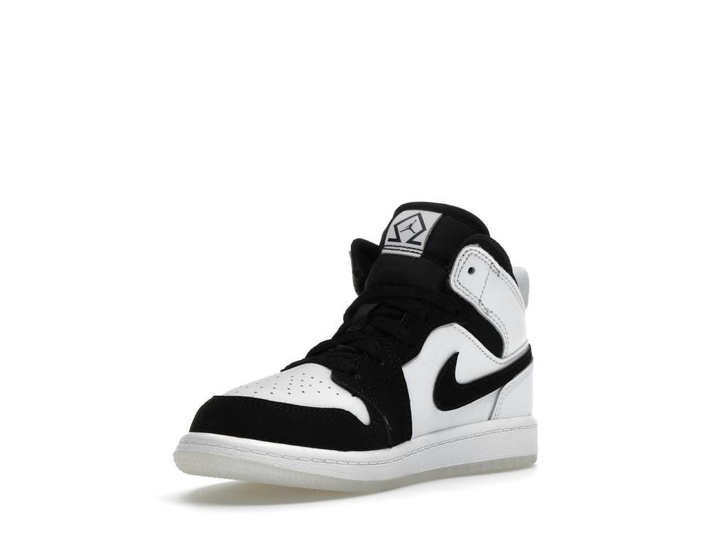 Jordan 1 Mid SE Diamond Preschool Shoes DN4323-100 White/Multicolor/Black