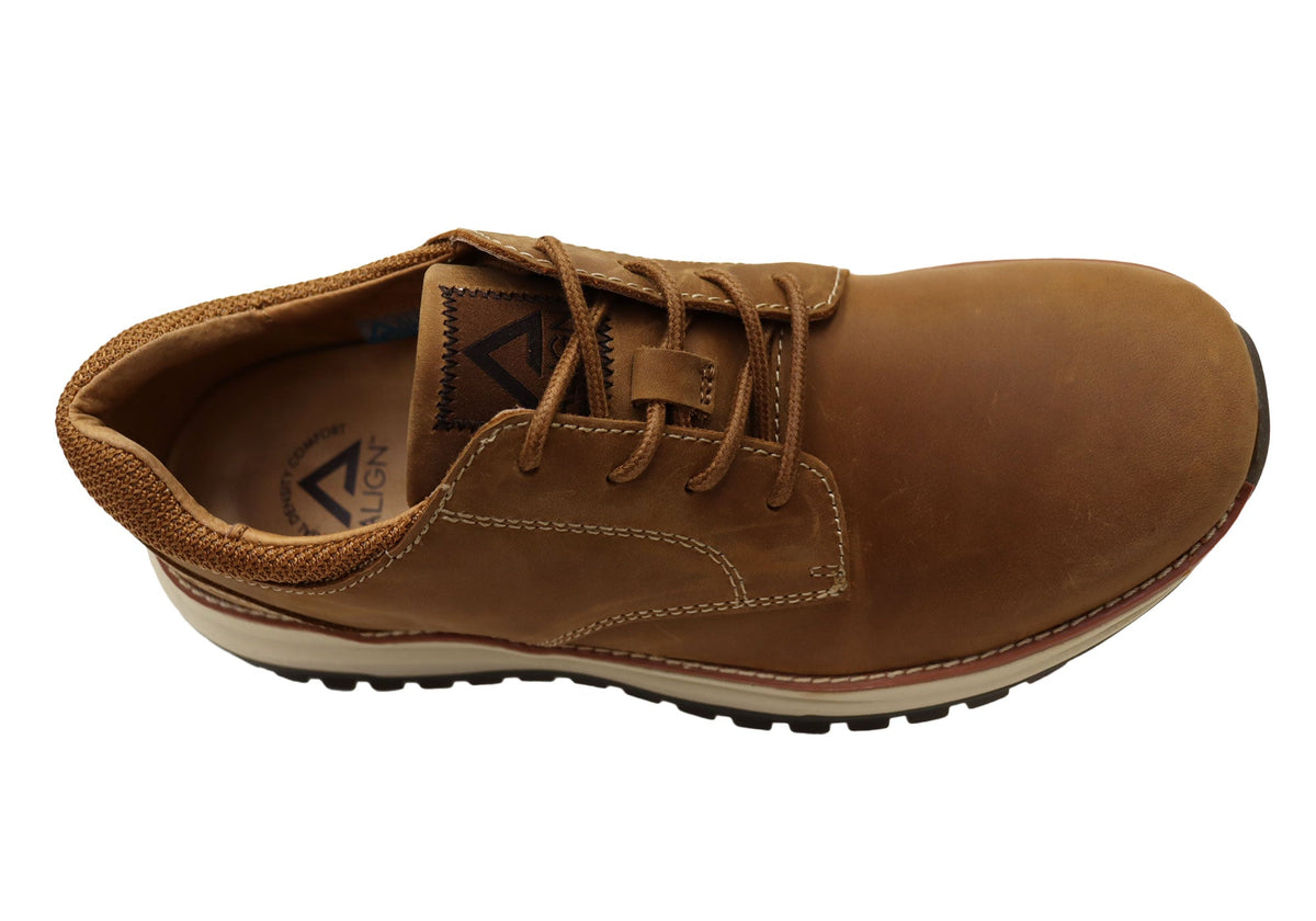 Align Burne Mens Supportive Leather Comfortable Lace Up Shoes